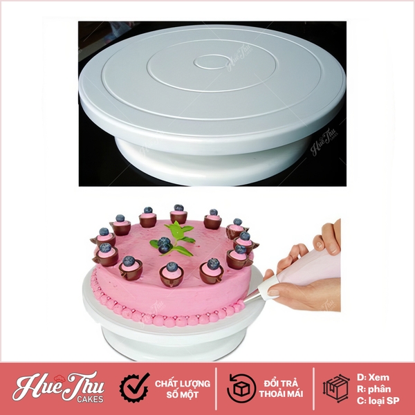 Bàn xoay trang trí bánh Gato, Rau Câu 28cm
