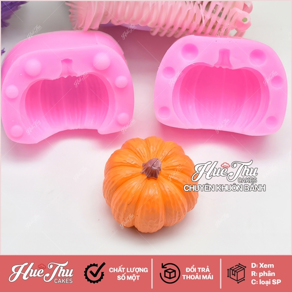 Khuôn silicon Bí Ngô 4cm làm bánh rau câu 3D 4D nhấn xôi, chè trôi nước, socola, nến hanmade