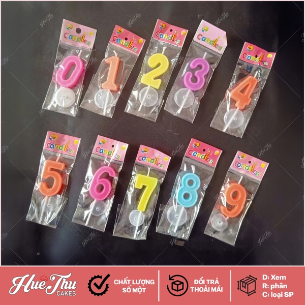 Set 10 nến số cao cấp sinh nhật từ số 0-9 cho bánh kem, bông lan, rau câu