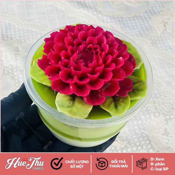 Khuôn silicon hoa Thược Dược 9cm B55 làm bánh rau câu 3D 4D nhấn xôi, fondant, socola, nến hanmade