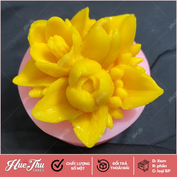 Khuôn silicon hoa Tuylip (chùm) 10cm làm bánh rau câu 3D 4D nhấn xôi, fondant, socola, nến hanmade