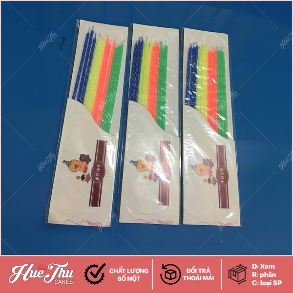 Nến tăm cắm bánh sinh nhật kích thước 15cm (10 túi - 100 cây)
