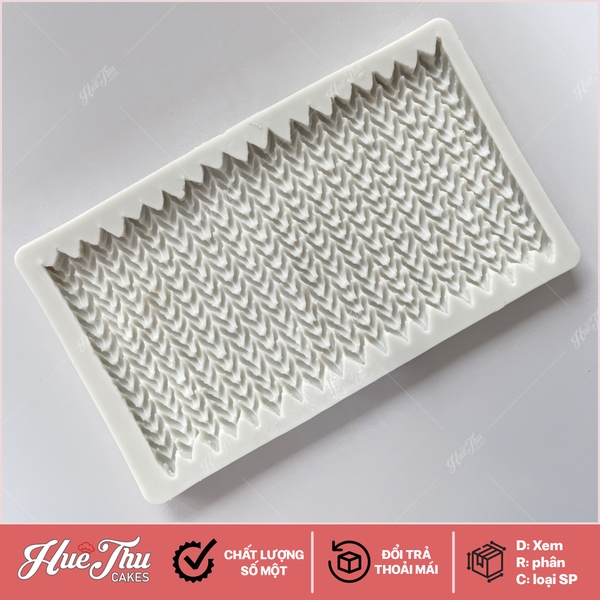 Khuôn silicon Đan Len 20*12cm ốp viền bánh rau câu 3D, 4D