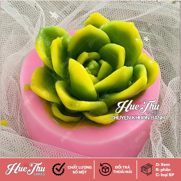 Khuôn silicon Sen Đá Hoa Hồng 5.8cm (số 6) làm bánh rau câu 3D 4D nhấn xôi, fondant, socola, nến hanmade