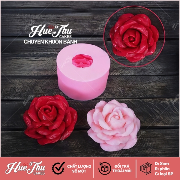 Khuôn silicon hoa Hồng Thái D15 làm bánh rau câu 3D 4D nhấn xôi, fondant, socola, nến hanmade