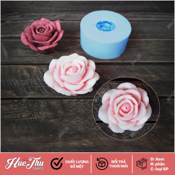 Khuôn silicon hoa Hồng Thái D4 làm bánh rau câu 3D 4D nhấn xôi, fondant, socola, nến hanmade