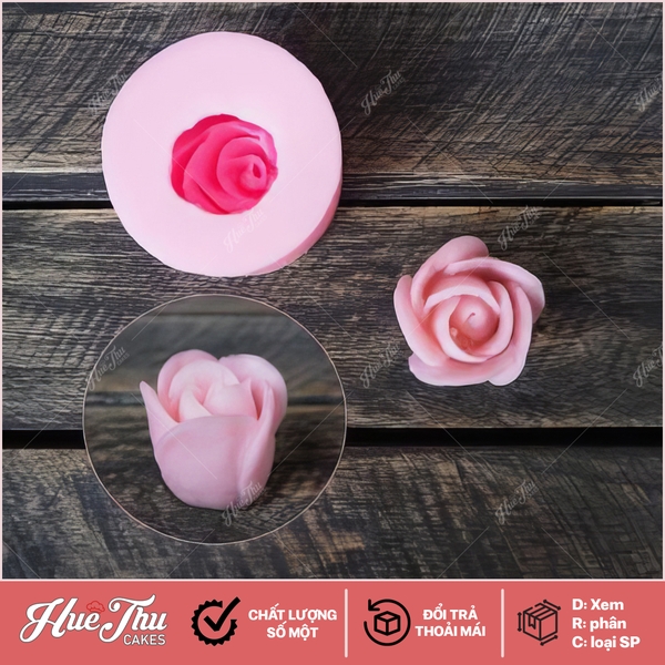 Khuôn silicon hoa Hồng Thái D8 làm bánh rau câu 3D 4D nhấn xôi, fondant, socola, nến hanmade