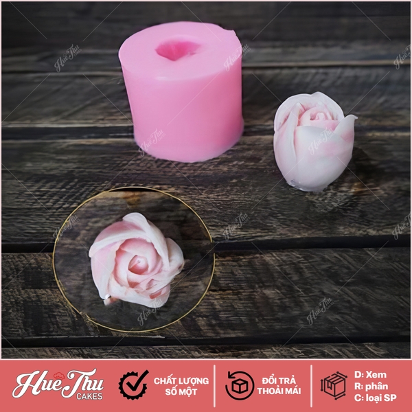 Khuôn silicon hoa Hồng Thái D7 làm bánh rau câu 3D 4D nhấn xôi, fondant, socola, nến hanmade
