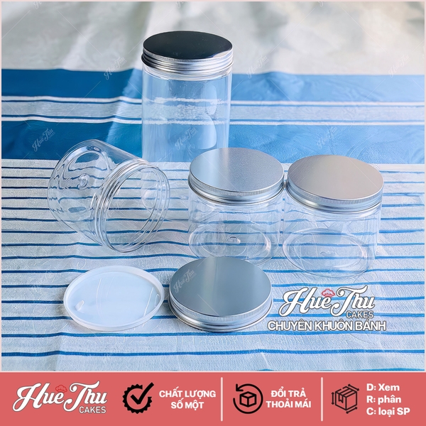 Hũ nhựa nắp nhôm vặn đựng thực phẩm dung tích 500/700/1000ml