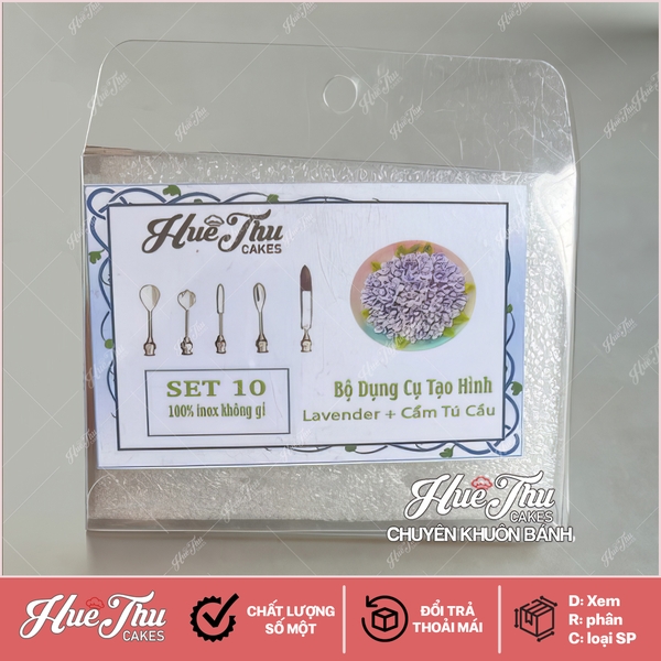 Kim làm thạch rau câu 3D hoa Lavender + Cẩm Tú Cầu cao cấp không gỉ