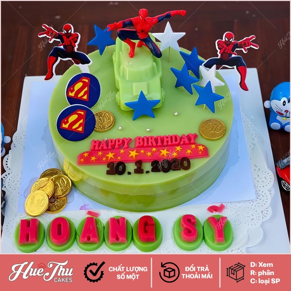 Que cắm Người Nhện / Người Đẹp (20 thẻ) 11.5cm trang trí bánh sinh nhật rau câu, bánh kem
