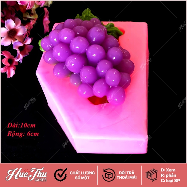 Khuôn silicon Chùm Nho làm bánh rau câu 3D 4D nhấn xôi, fondant, socola, nến hanmade