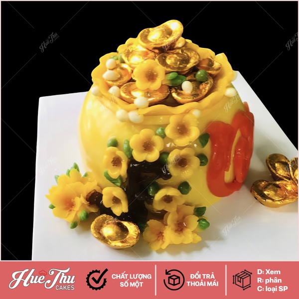 Khuôn silicon làm Hũ Vàng (hai mảnh) làm bánh rau câu 3D 4D nhấn xôi, fondant, socola, nến hanmade dịp lễ Tết