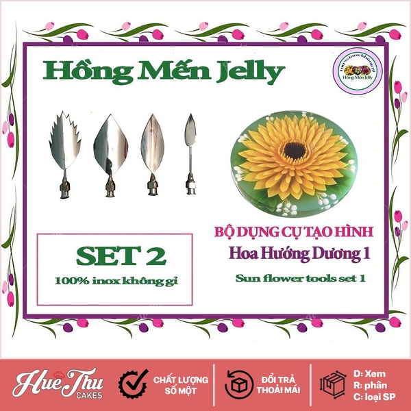 Kim làm thạch rau câu 3D hoa Hướng Dương (SET 8) cao cấp không gỉ