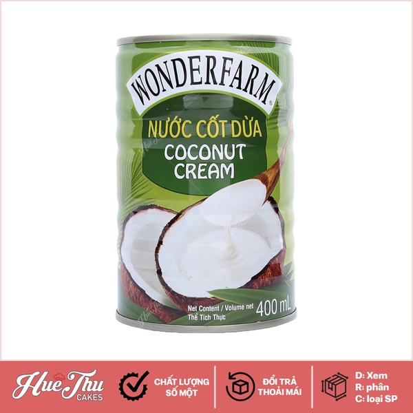 Nước cốt dừa Wonderfarm lon 160ml/400ml