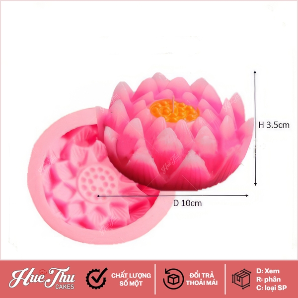 Khuôn silicon Đôi Hoa Sen làm bánh rau câu 3D 4D nhấn xôi, fondant, socola, nến hanmade, chè trôi nước