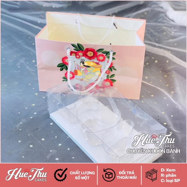Hộp trung thu 2 bánh Hằng Nga - hộp đựng bánh Trung Thu 125g - 250g