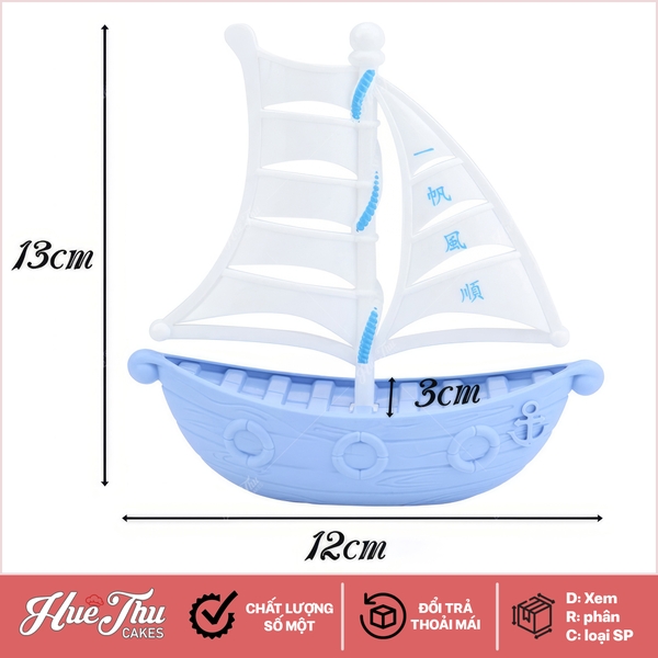 Thuyền Buồm trang trí bánh sinh nhật, bánh rau câu
