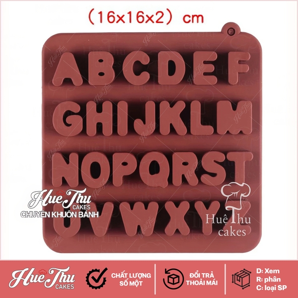 Khuôn silicon Bộ Chữ In Hoa (khổ nhỏ) làm bánh rau câu 3D 4D nhấn xôi, fondant, socola, nến hanmade