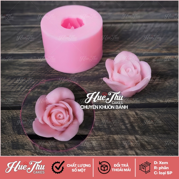 Khuôn silicon hoa Hồng Thái D6 làm bánh rau câu 3D 4D nhấn xôi, fondant, socola, nến hanmade