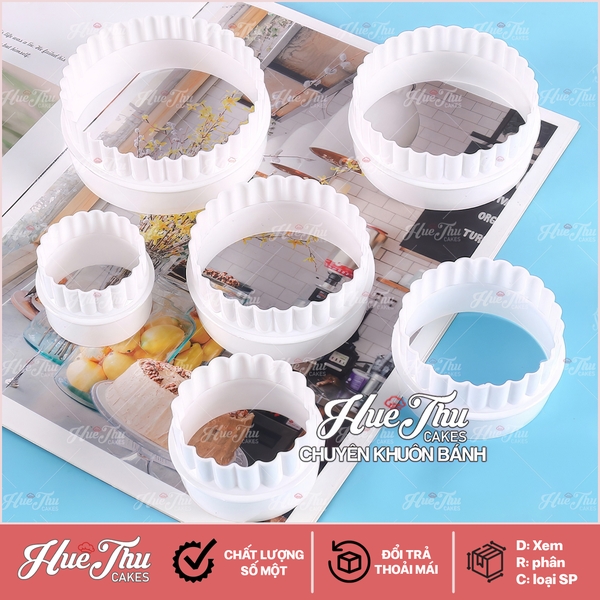 Vòng Cắt Hình Răng Cưa (set 6 cái lớn nhỏ) cắt viền đậu ốp tạo hình xôi, vỏ bánh