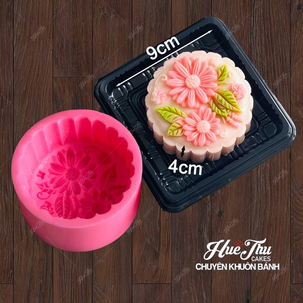Combo 4 khuôn silicon Hoa Cúc Hoa Sen Trung Thu 1234 A117 làm bánh rau câu 3D 4D nhấn xôi, fondant, socola, nến hanmade