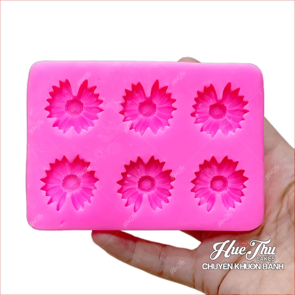 Khuôn silicon hoa Cúc Họa Mi nhí (vỉ nhiều bông) làm bánh rau câu 3D 4D nhấn xôi, fondant, socola, nến hanmade