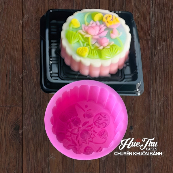 Combo 4 khuôn silicon Hoa Cúc Hoa Sen TT 9101112 A117 làm bánh rau câu 3D 4D nhấn xôi, fondant, socola, nến hanmade
