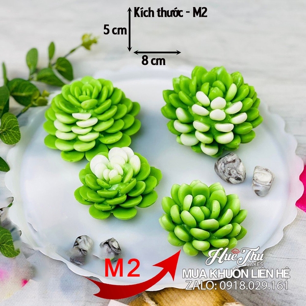 Khuôn silicon Sen Đá Liên Đài (4 mẫu) làm bánh rau câu 3D 4D nhấn xôi, fondant, socola, nến hanmade