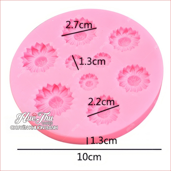 Khuôn silicon hoa Cúc Họa Mi nhí (vỉ nhiều bông) làm bánh rau câu 3D 4D nhấn xôi, fondant, socola, nến hanmade