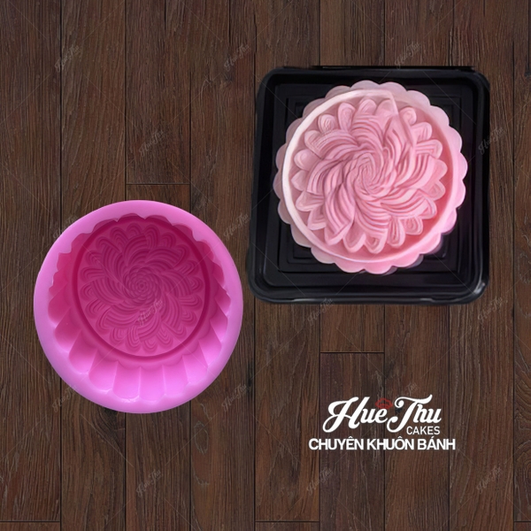 Combo 4 khuôn silicon Hoa Cúc Hoa Sen Trung Thu 5678 A117 làm bánh rau câu 3D 4D nhấn xôi, fondant, socola, nến hanmade