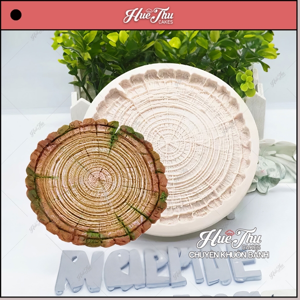 Khuôn silicon Mặt Gỗ Gốc Cây làm bánh rau câu 3D 4D nhấn xôi, fondant, socola, nến hanmade