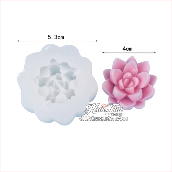Khuôn silicon Xương Rồng Sen Đá 15033 (16 mẫu) làm bánh rau câu 3D 4D nhấn xôi, fondant, socola, nến hanmade