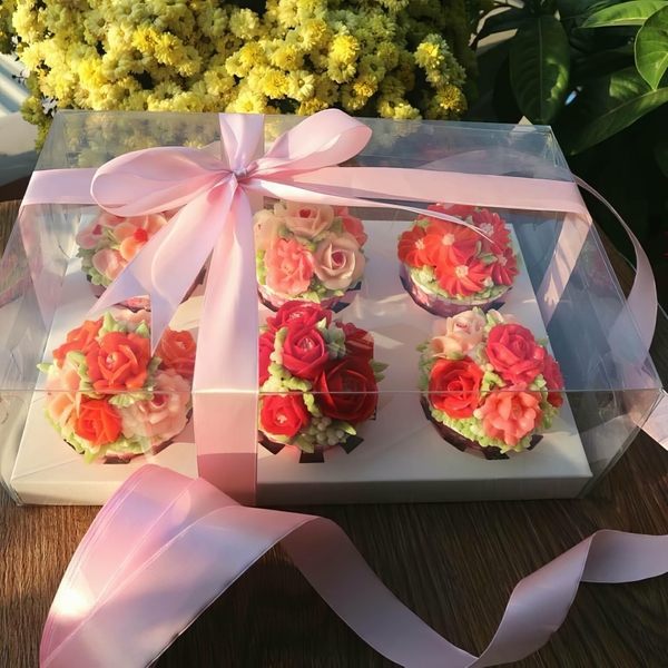 Hộp đựng bánh Cupcake 4/6/12 bánh trong suốt sang trọng