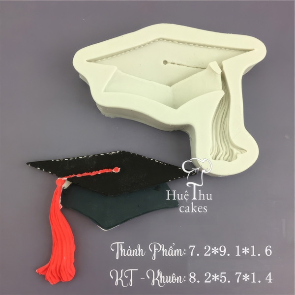 Khuôn silicon Mũ Tốt Nghiệp làm bánh rau câu 3D 4D nhấn xôi, fondant, socola, nến hanmade