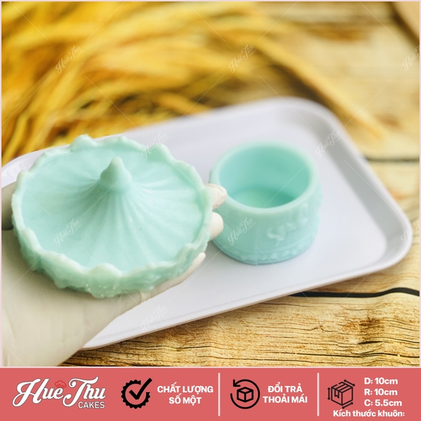 Khuôn silicon Hũ Vàng - Hộp Đựng 10.4cm A152 (thân + nắp) làm bánh rau câu 3D 4D nhấn xôi, fondant, socola, nến hanmade