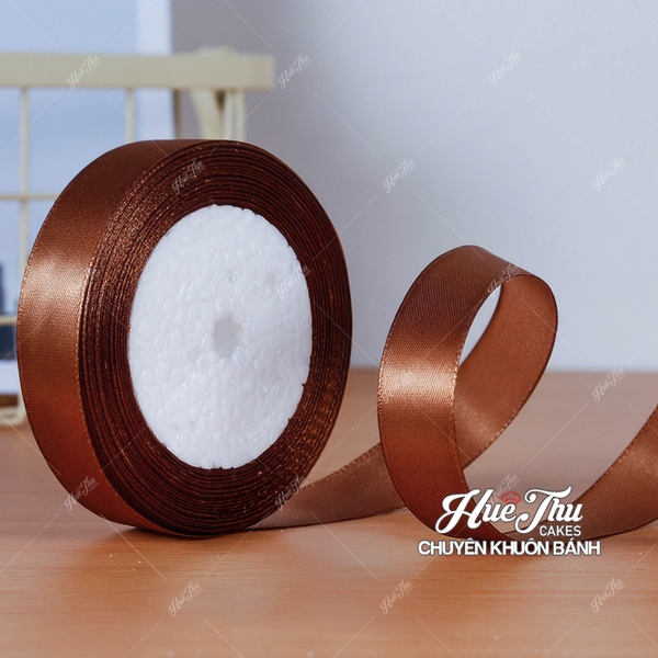 Ruy băng satin, ruy băng vải cuộn rộng 2cm trang trí bánh sinh nhật, bánh rau câu