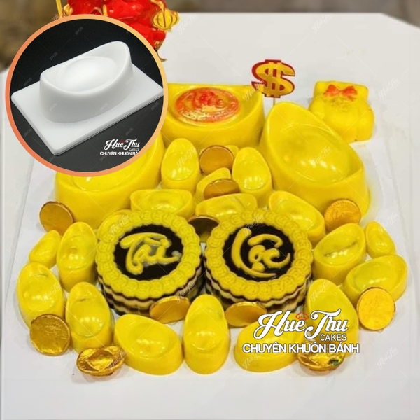 Khuôn Thỏi Vàng Đại Trơn 13cm làm bánh rau câu 3D 4D nhấn xôi, fondant, socola, nến hanmade