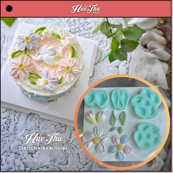 Khuôn silicon Hoa Bay Tulip A9 A21 A22 (nhiều khuôn) làm bánh rau câu 3D 4D nhấn xôi, chè trôi nước, socola, nến hanmade