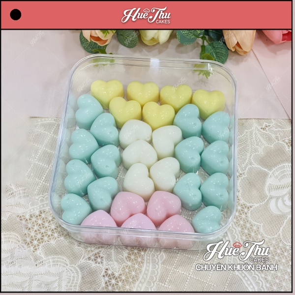 Hộp nhựa Vuông trong 11/15cm đổ thạch rau câu, đóng gói bánh kẹo