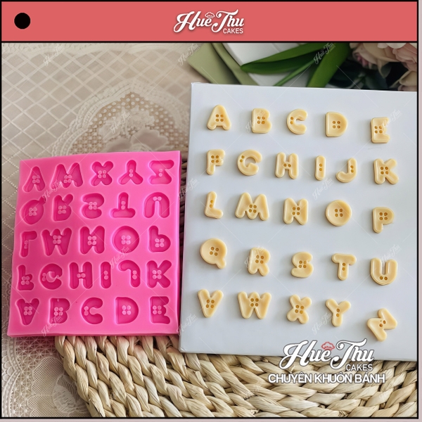 Khuôn silicon Bộ Chữ Cúc Áo A118 làm bánh rau câu 3D 4D nhấn xôi, fondant, socola, nến hanmade