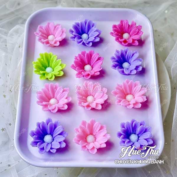 Khuôn silicon Hoa Cúc Châu Phi 7cm làm bánh rau câu 3D 4D nhấn xôi, fondant, socola, nến hanmade