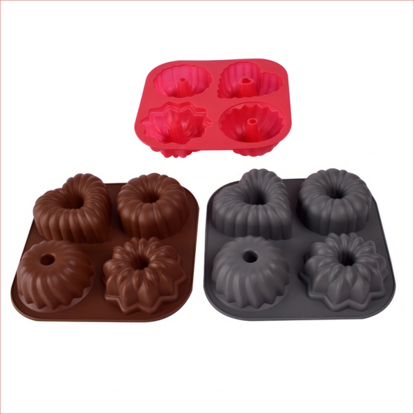 Khuôn silicon Trái Tim A49 (vỉ 4 hình) làm bánh rau câu 3D 4D nhấn xôi, fondant, socola, nến hanmade