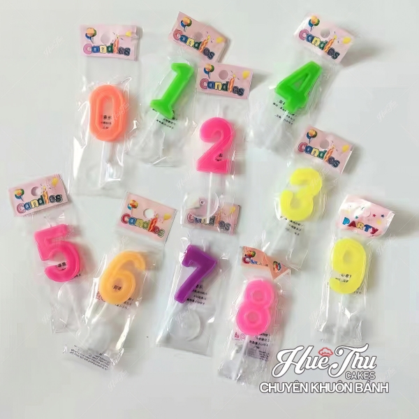 Set 10 nến số cao cấp sinh nhật từ số 0-9 cho bánh kem, bông lan, rau câu