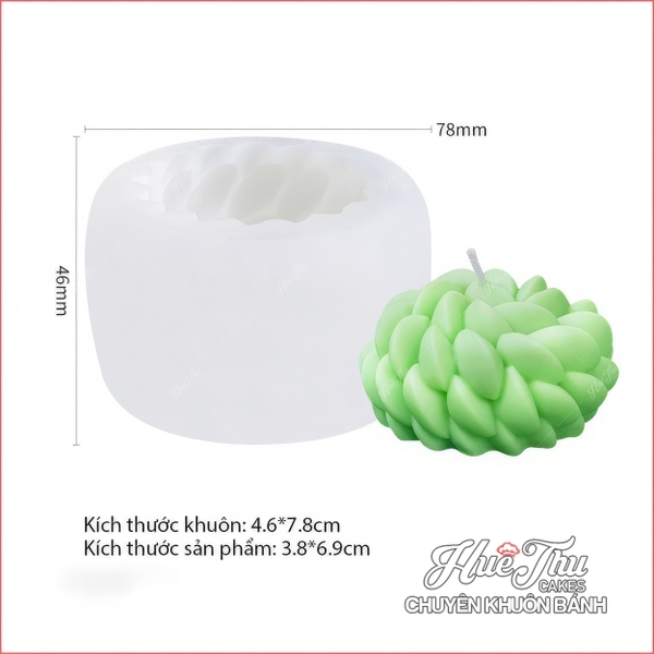 Khuôn silicon Sen Đá Xoắn 7.8cm làm bánh rau câu 3D 4D nhấn xôi, fondant, socola, nến hanmade