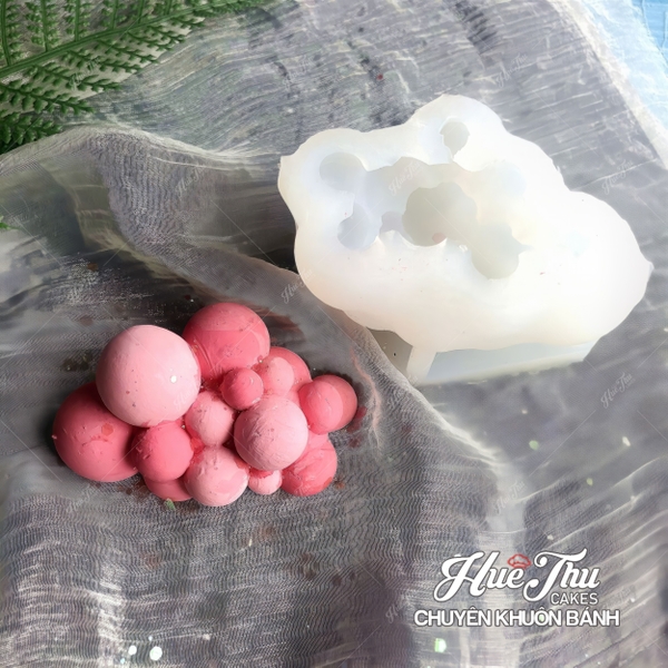 Khuôn silicon Chùm Bi Tròn 7.8cm làm bánh rau câu 3D 4D nhấn xôi, fondant, socola, nến hanmade