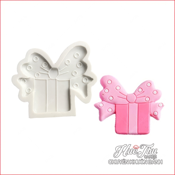 Khuôn silicon Hộp Quà 7.8cm làm bánh rau câu 3D 4D nhấn xôi, fondant, socola, nến hanmade