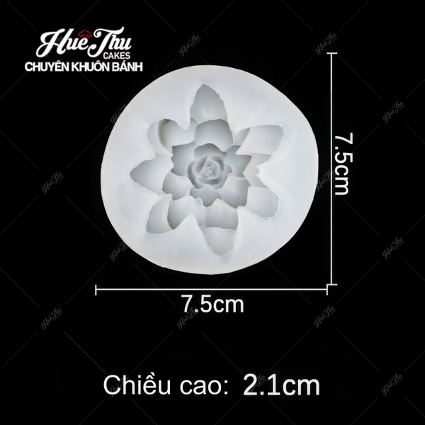 Khuôn silicon Sen Đá A4 6.5cm làm bánh rau câu 3D 4D nhấn xôi, fondant, socola, nến hanmade