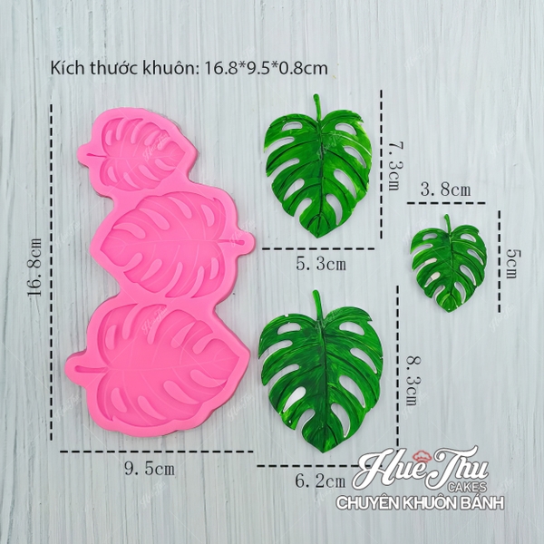 Khuôn silicon Lá Trầu (vỉ 3 lá) làm bánh rau câu 3D 4D nhấn xôi, fondant, socola, nến hanmade