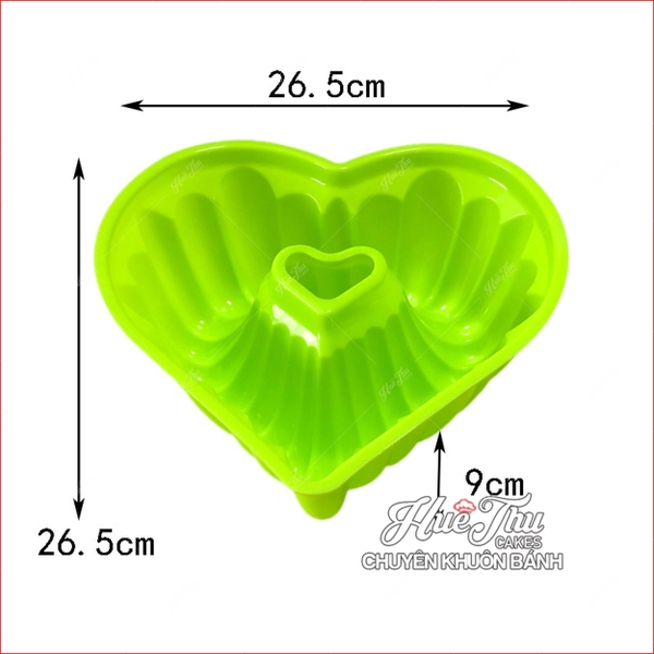 Khuôn silicon hình Trái Tim 22/26.5cm làm bánh rau câu 3D 4D nhấn xôi, fondant, socola, nến hanmade